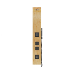 Panel prysznicowy Corsan Bao B022 bambusowy z czarnym wykończeniem i termostatem