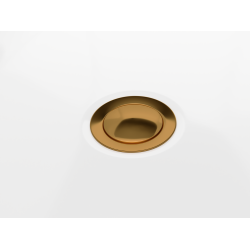 Wanna przyścienna wolnostojąca Corsan E030 Mono 150 cm z szeroką krawędzią i wykończeniem różowe złoto