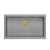 LOGAN 110 GraniteQ zlewozmywak silver stone 76x44x23,5 cm 1-komorowy podwieszany z syfonem manualnym złoty