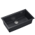 LOGAN 110 GraniteQ zlewozmywak black diamond 76x44x23,5 cm 1-komorowy podwieszany z syfonem manualnym stal szlachetna