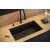 LOGAN 110 GraniteQ zlewozmywak black diamond 76x44x23,5 cm 1-komorowy podwieszany z syfonem manualnym złoty