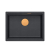 LOGAN 100 GraniteQ zlewozmywak black diamond 59,5x45,1x21,5 cm 1-komorowy podwieszany z syfonem manualnym miedziany