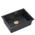 LOGAN 100 GraniteQ zlewozmywak black diamond 59,5x45,1x21,5 cm 1-komorowy podwieszany z syfonem manualnym miedziany