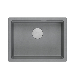 LOGAN 100 GraniteQ zlewozmywak silver stone 59,5x45,1x21,5 cm 1-komorowy podwieszany z syfonem manualnym stal szlachetna