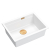 LOGAN 100 GraniteQ zlewozmywak snow white 59,5x45,1x21,5 cm 1-komorowy podwieszany z syfonem manualnym miedziany