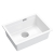 LOGAN 100 GraniteQ zlewozmywak snow white 59,5x45,1x21,5 cm 1-komorowy podwieszany z syfonem manualnym stal szlachetna