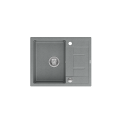 Zlewozmywak kuchenny granitowy MORGAN 116 szary + syfon stal szlachetna PUSH 2 OPEN  QUADRON
