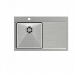 Zlewozmywak kuchenny PVD RUSSEL 111 stalowy + syfon stalowy QUADRON