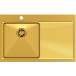 Zlewozmywak kuchenny PVD RUSSEL 111 złoty + syfon złoty QUADRON