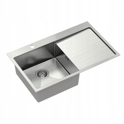 Zlewozmywak kuchenny PVD RUSSEL 111 stalowy + syfon stalowy QUADRON