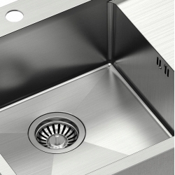 Zlewozmywak kuchenny PVD RUSSEL 111 stalowy + syfon stalowy QUADRON