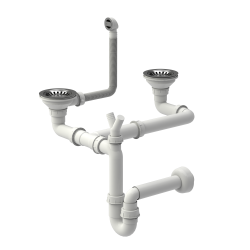 Odpływ zatyczkowy 3 1/2" z syfonem 2-komorowy stal szlachetna (GRANIT)
