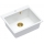 Zlewozmywak kuchenny granitowy MORGAN 110 biały + syfon złoty QUADRON