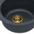 Zlewozmywak kuchenny granitowy Morgan 210 czarny + syfon złoty QUADRON