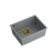 Zlewozmywak kuchenny granitowy podwieszany DAVID 50 silver stone kwadratowy odpływ + syfon manualny złoty+ zaczepy QUADRON