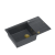 Zlewozmywak kuchenny granitowy EVAN 136 XL GraniteQ black diamond / czarny + syfon złoty PUSH 2 OPEN QUADRON