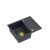 Zlewozmywak kuchenny granitowy MORGAN 116 czarny +syfon złoty PUSH 2 OPENQUADRON