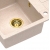Zlewozmywak kuchenny granitowy MORGAN 111 beżowy + syfon złoty QUADRON