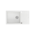 Zlewozmywak kuchenny granitowy EVAN 136 XL GraniteQ snow white / biały + syfon stalowy PUSH 2 OPEN QUADRON