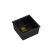 Zlewozmywak kuchenny granitowy podwieszany DAVID 40 VERY BLACK pure carbon kwadratowy odpływ + syfon manualny złoty + zaczepy QUADRON