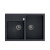 BILL 120 GRANITEQ zlewozmywak nakładany 2-komorowy 900x620x196 mm, black diamont / odpływ stalowy