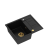 Zestaw zlewozmywak granitowy MORGAN 116 VERY BLACK czarny mat + syfon złoty z baterią zlewozmywakową JENNIFER QLine złota z wyciąganą wylewką.
