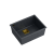 Zlewozmywak kuchenny granitowy podwieszany DAVID 50 black diamont  kwadratowy odpływ + syfon manualny złoty + zaczepy QUADRON