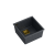 Zlewozmywak kuchenny granitowy podwieszany DAVID 40 black diamont kwadratowy odpływ + syfon manualny złoty + zaczepy QUADRON