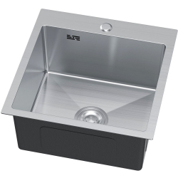 LINAR 50 Zlewozmywak Stal Szczotkowana wpuszczany 500x450 mm przelew standardowy syfon manualny Save Space