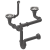 Syfon 2-komorowy Stal SAVE SPACE manualny 3,5'' do zlewozmywaka granitowego, przelew stalowy
