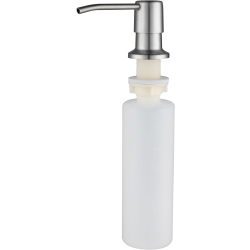 Dozownik płynu IRYS stal szczotkowana 350 ml, montowany w blat, napełnianie od góry, nowoczesny design