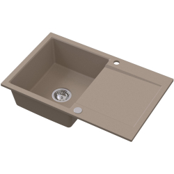 SIGNUM 160 Zlew granitowy Beżowy 79×50x 21 cm Syfon Gratis