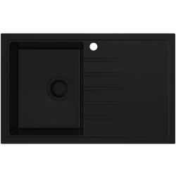 AXEL 160 Czarny Full black – zlewozmywak granitowy, 790×500 Syfon Gratis