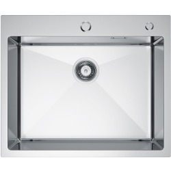 MASIVO 60 Stal Szczotkowana Zlewozmywak wpuszczany / FM 600x500 mm ukryty przelew syfon manualny Save Space