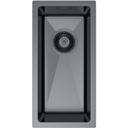 STELIO MINI 220x440 PVD GRAFIT Zlewozmywak podwieszany + syfon save space, ukryty przelew HQ
