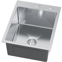 MASIVO 40 stalowy Zlewozmywak wpuszczany / FM 400x500 mm ukryty przelew syfon manualny Save Space Ruvetti