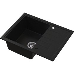 AXEL 120 Czarny– zlewozmywak granitowy, 650×500 mm Syfon Gratis
