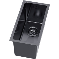 STELIO MINI 220x440 PVD GRAFIT Zlewozmywak podwieszany + syfon save space, ukryty przelew HQ