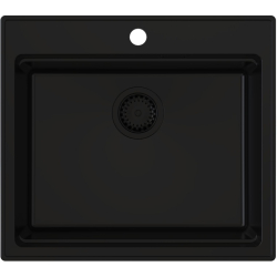 ABSOL 60 Czarny Full black zlewozmywak granitowy, 56×50x21,5cm Syfon Gratis Akcesoria