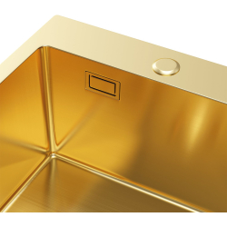 MASIVO 40 PVD ZŁOTO Zlewozmywak wpuszczany / FM 400x500 mm ukryty przelew syfon manualny Save Space