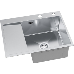 LINAR 120 P Zlewozmywak Stal Szczotkowana wpuszczany 620x480 mm ociekacz przelew standardowy syfon manualny Save Space