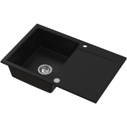 SIGNUM 160 Zlew granitowy Czarny 79×50x 21 cm Syfon Gratis