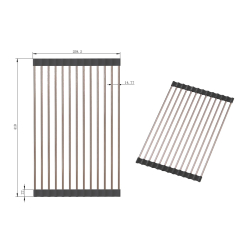 Ociekarka PVD SZAMPAN zwijana do naczyń 410x258 mm 13 prętów mata na zlew Ruvetti