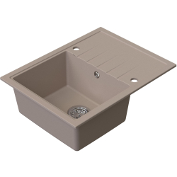 AXEL 120 Beżowy – zlewozmywak granitowy, 650×500 mm Syfon Gratis