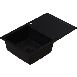 SIGNUM 160 Zlew granitowy Czarny full black 79×50x 21 cm Syfon Gratis
