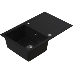 AXEL 160 Czarny – zlewozmywak granitowy, 790×500 Syfon Gratis