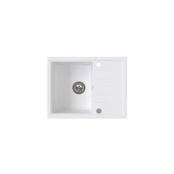 AXEL 120 Biały – zlewozmywak granitowy, 650×500 mm Syfon Gratis