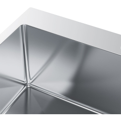 MASIVO 60 Stal Szczotkowana Zlewozmywak wpuszczany / FM 600x500 mm ukryty przelew syfon manualny Save Space