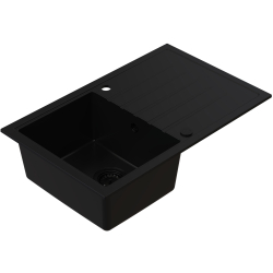 AXEL 160 Czarny Full black – zlewozmywak granitowy, 790×500 Syfon Gratis