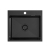 LOOK 50 – zlewozmywak PVD BLACK 500×450 mm FM (wpuszczany / na równi z blatem), przelew klasyczny, syfon save space